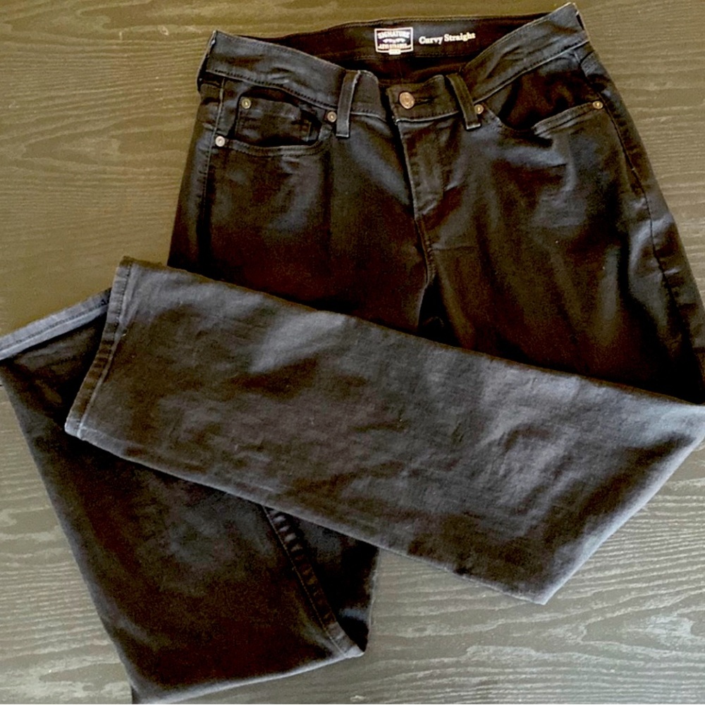 Wmns Signature Levi Strauss Curvy Straight jeans Black Sz. 12